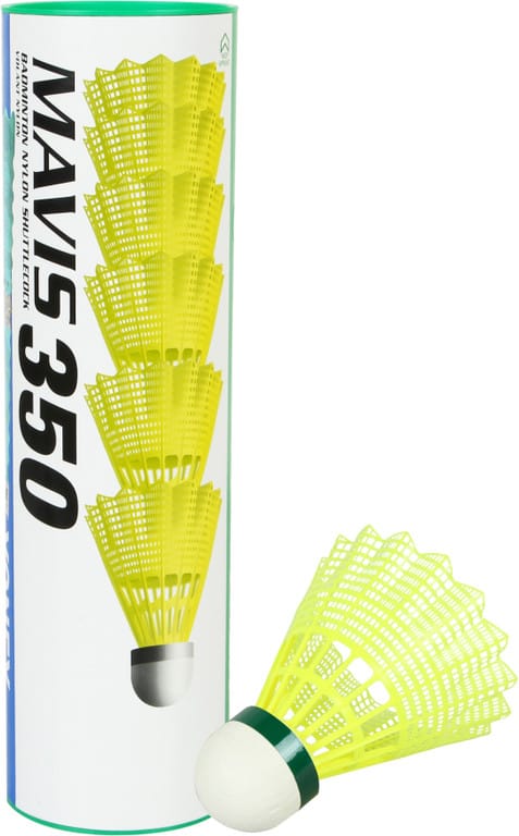 YONEX MAVIS 350 Nylon Shuttle - Yellow (Slow, 75, Pack of 6) 1x