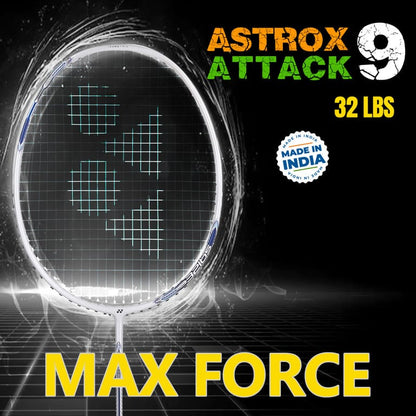 YONEX  Astrox Attack 9 White Strung Badminton Racquet (Pack of: 1, 80 g)