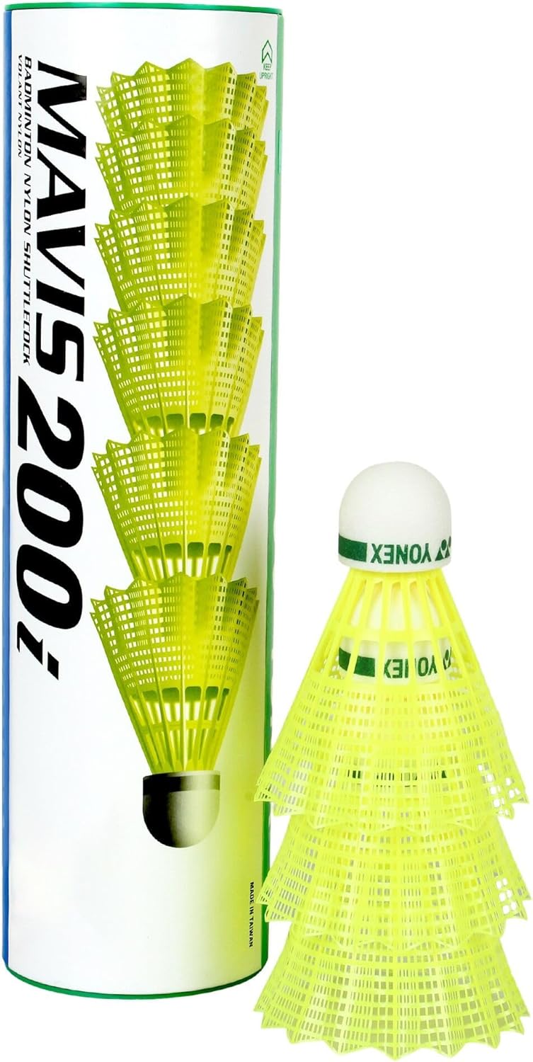 Yonex Mavis 200i Nylon Shuttle Cock, Pack of 6 (Yellow)