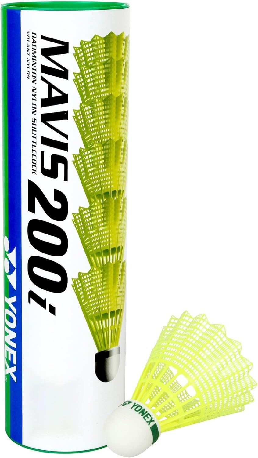 Yonex Mavis 200i Nylon Shuttle Cock, Pack of 6 (Yellow)